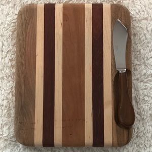 Woodware Multi-Wood Cheese Board & Cheese Knife